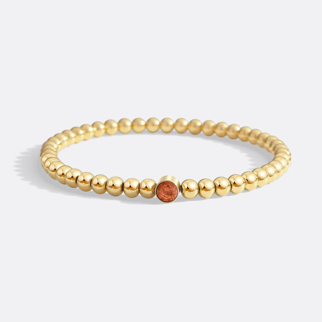 Gold Beaded Bubble Birthstone Bracelet
