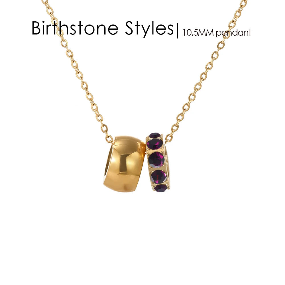 18K Gold Plated Birthstone Charm Necklace – view 18
