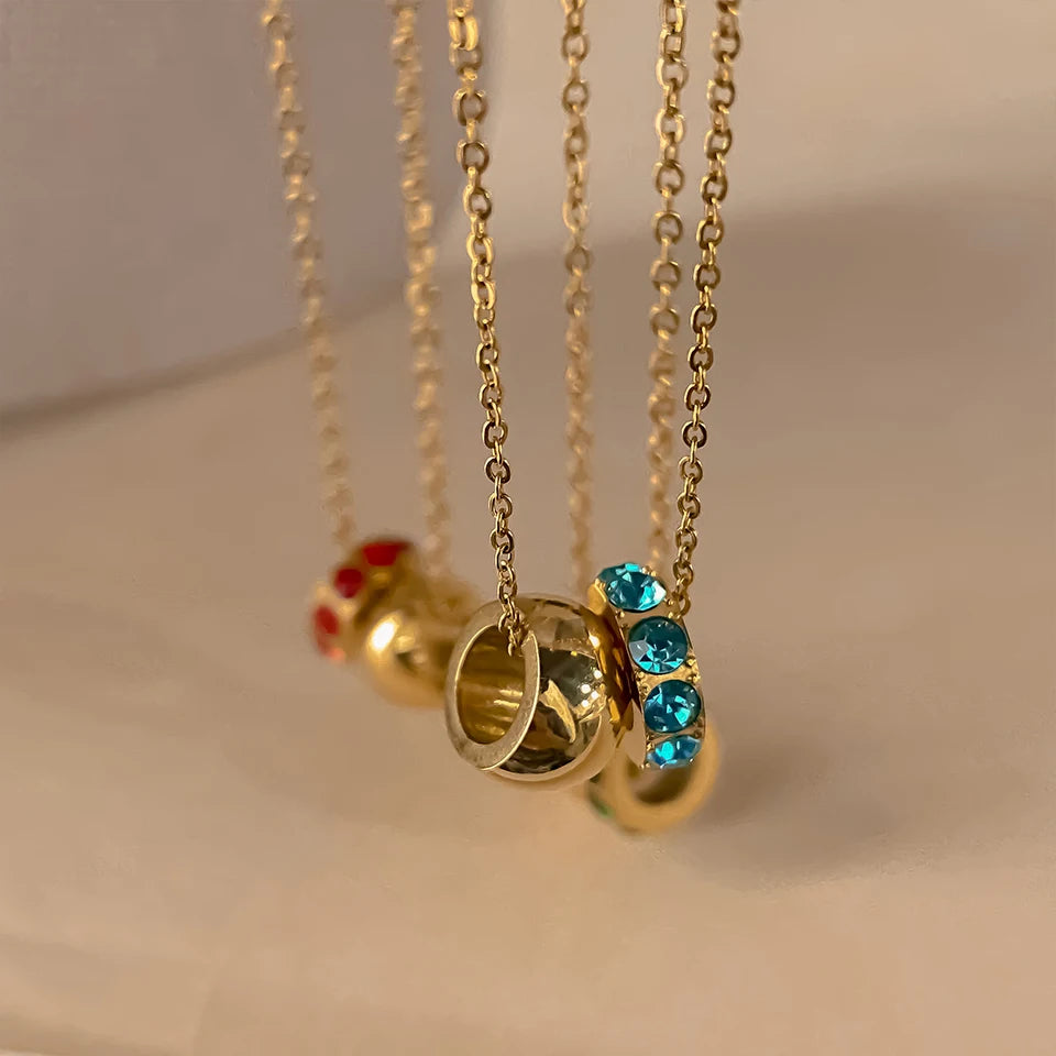 18K Gold Plated Birthstone Charm Necklace – view 8
