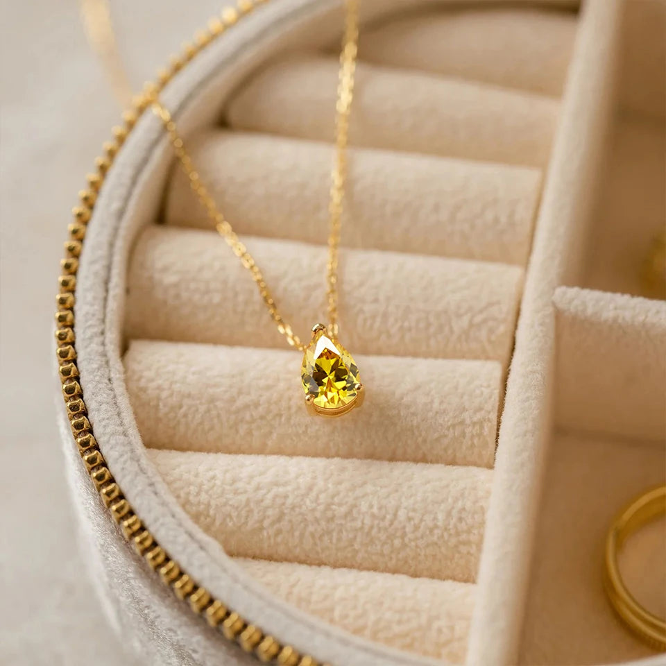 Teardrop Birthstone Necklace – view 7