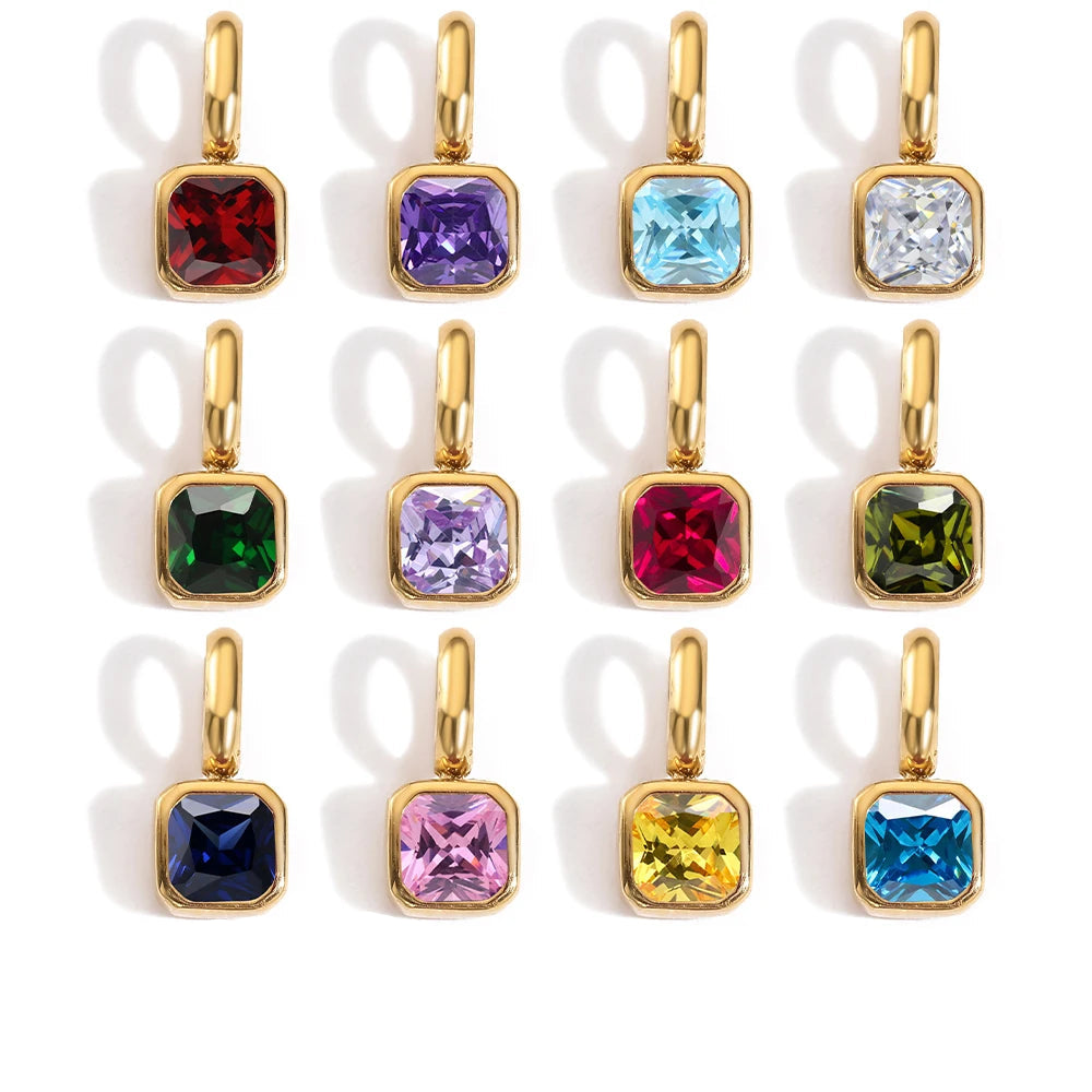 Octagon Birthstone Charms – view 2