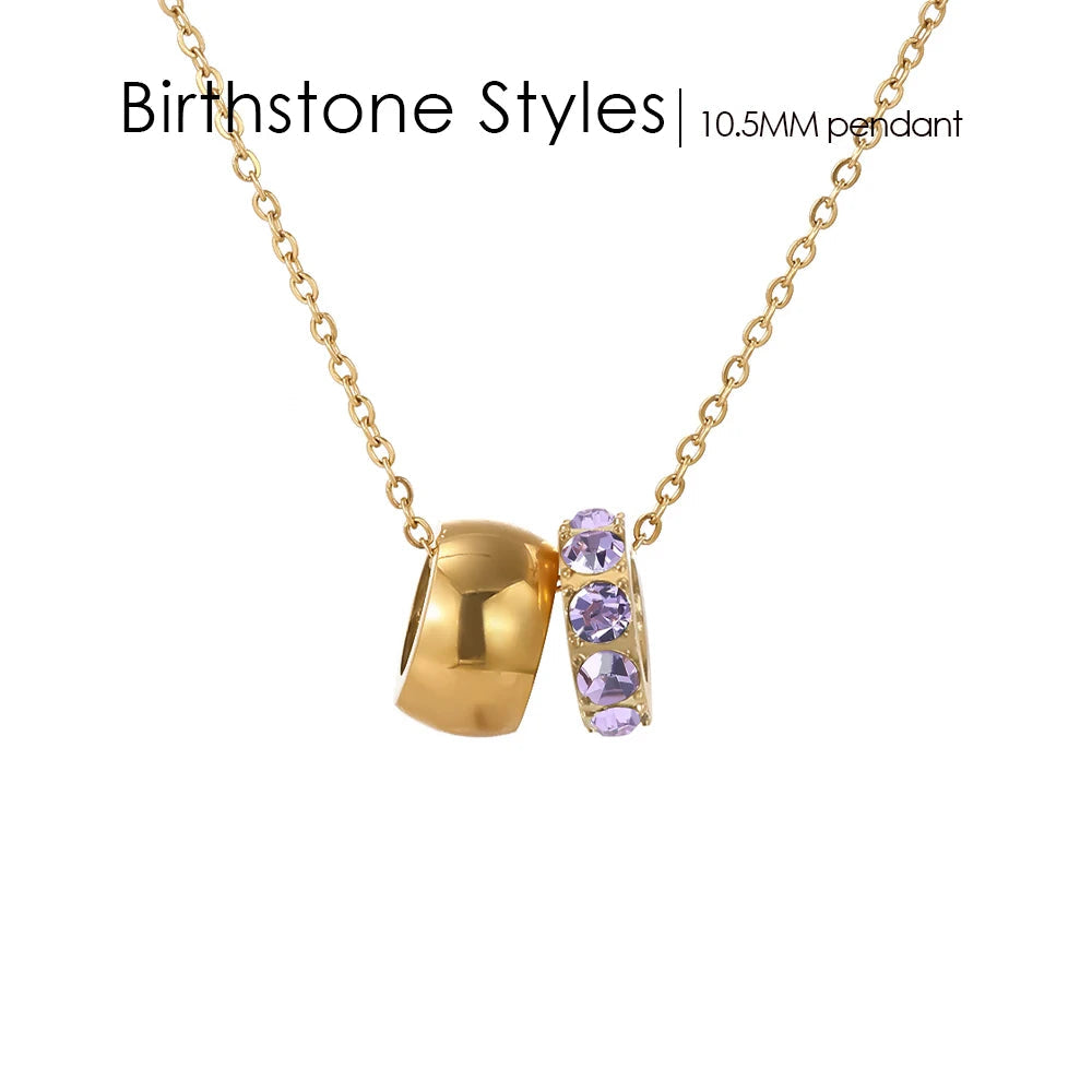 18K Gold Plated Birthstone Charm Necklace – view 15