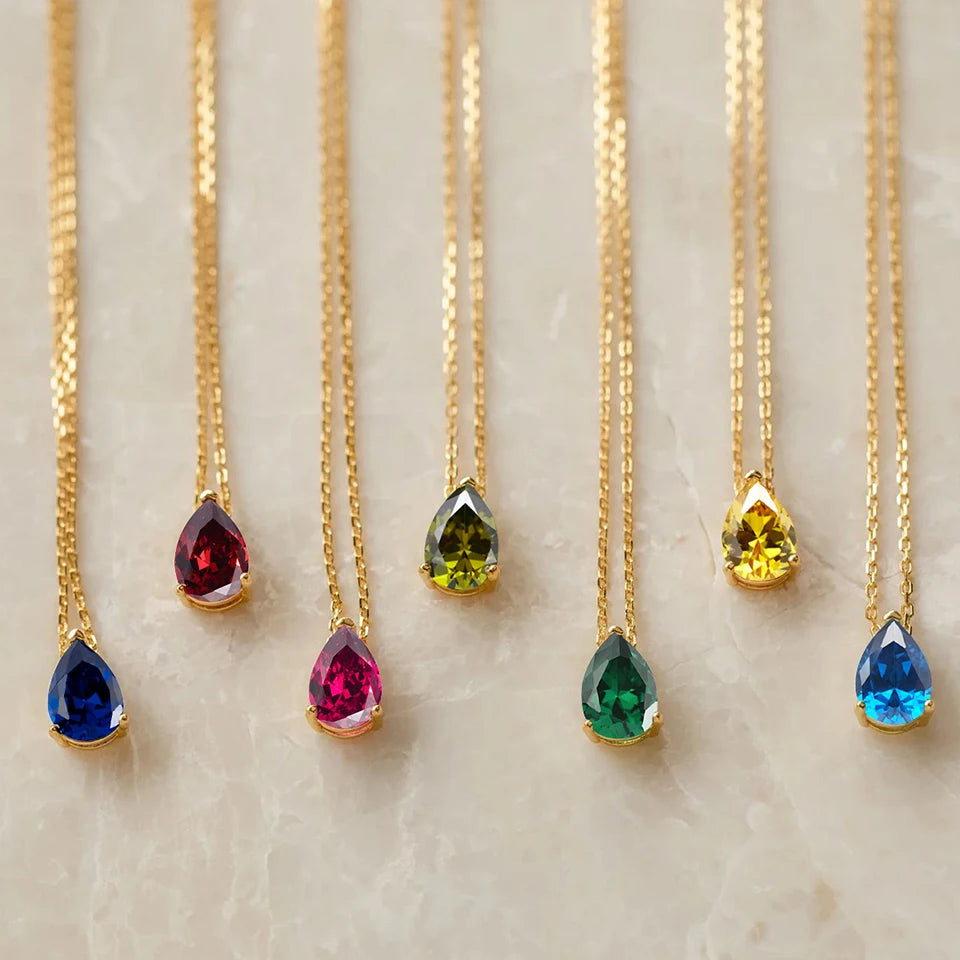 Teardrop Birthstone Necklace – view 6