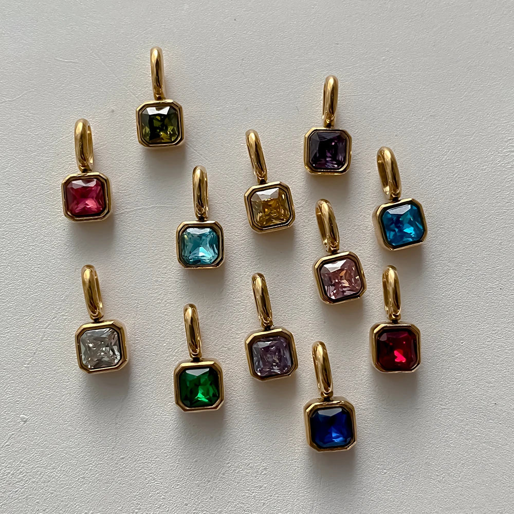 Octagon Birthstone Charms – view 3