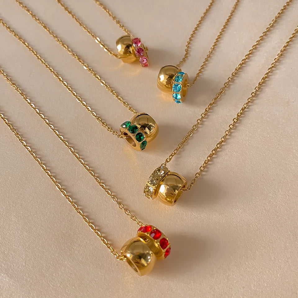 18K Gold Plated Birthstone Charm Necklace – view 7