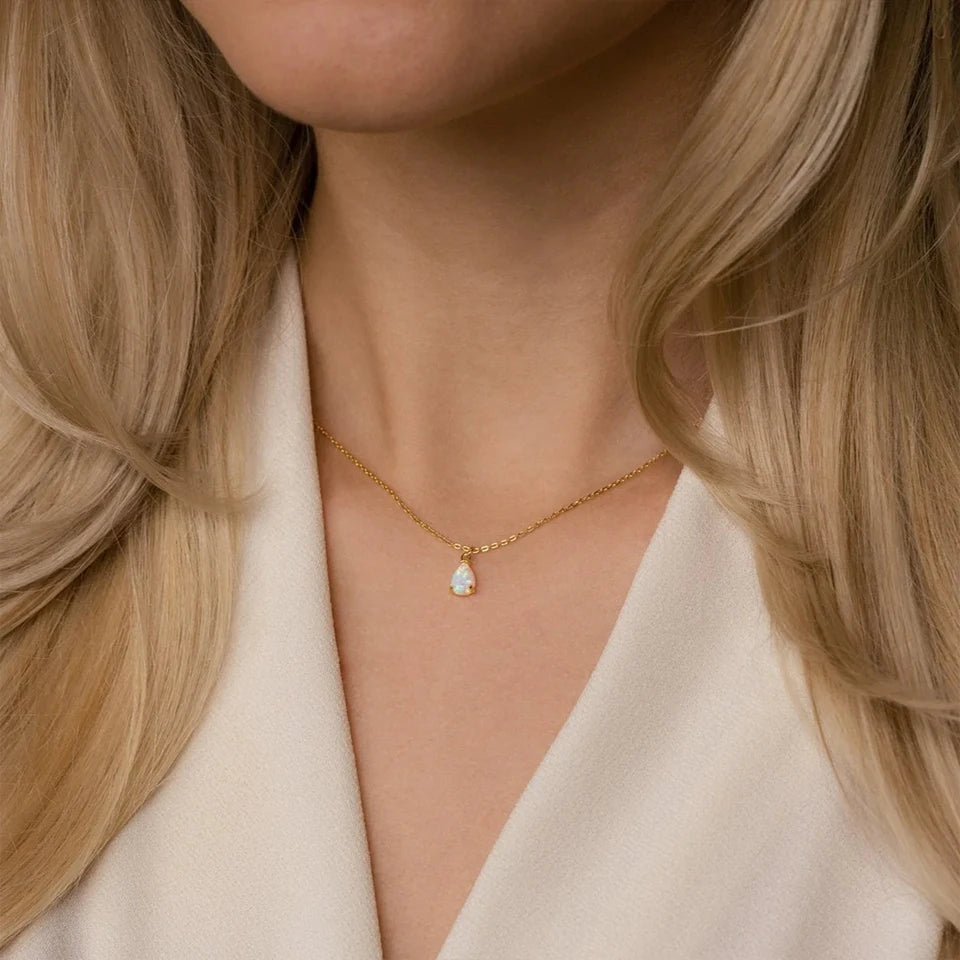 Teardrop Birthstone Necklace – view 5