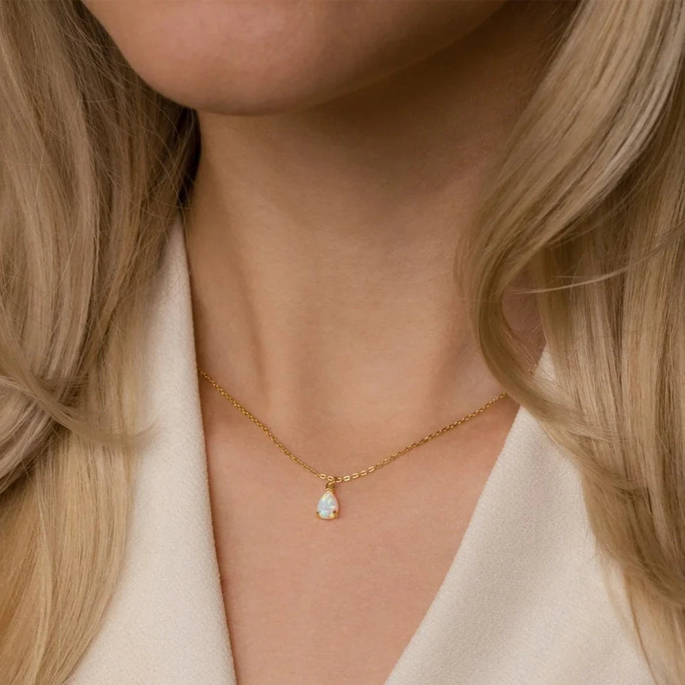 Teardrop Birthstone Necklace – view 9