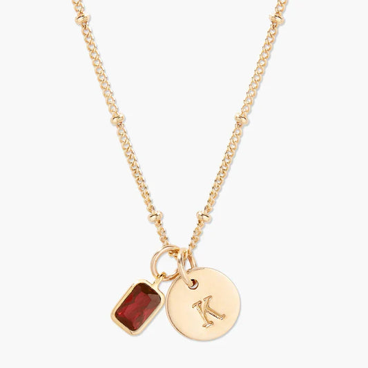 Savaé birthstone initial pendant as a personalised bridesmaid gift