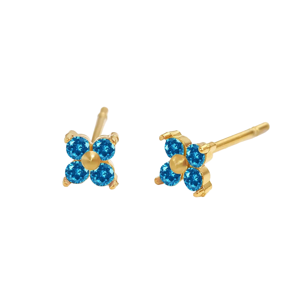 Savaé Birthstone Flower Stud Earrings