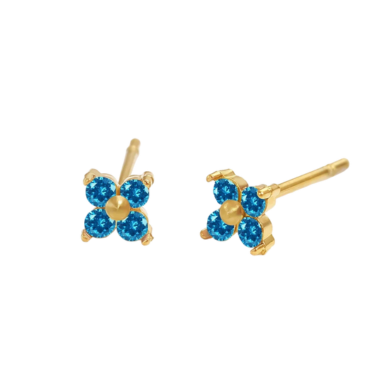 Birthstone flower stud earrings by Savaé Design