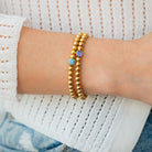 Gold Beaded Bubble Birthstone Bracelet