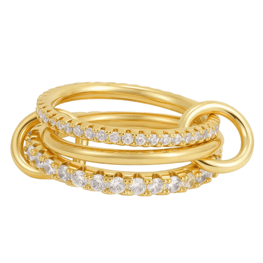 18K Elegant Gold Plated Stacked Rings