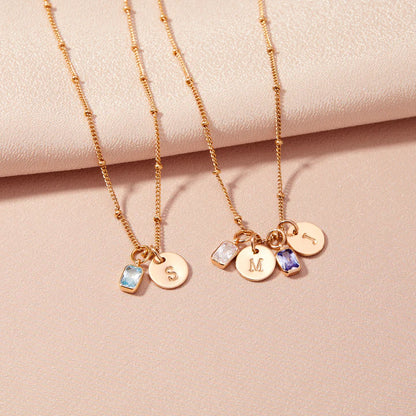 Savae Birthstone Initial Pendant
