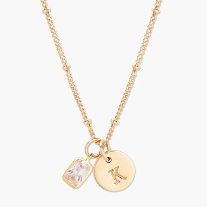 Savae Birthstone Initial Pendant