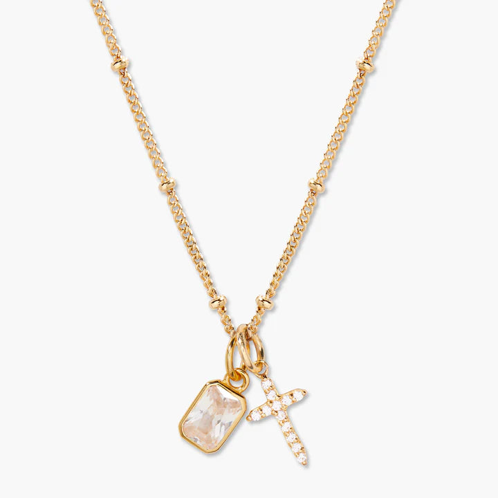 Cross Birthstone Necklace