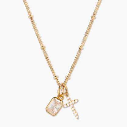Cross Birthstone Necklace