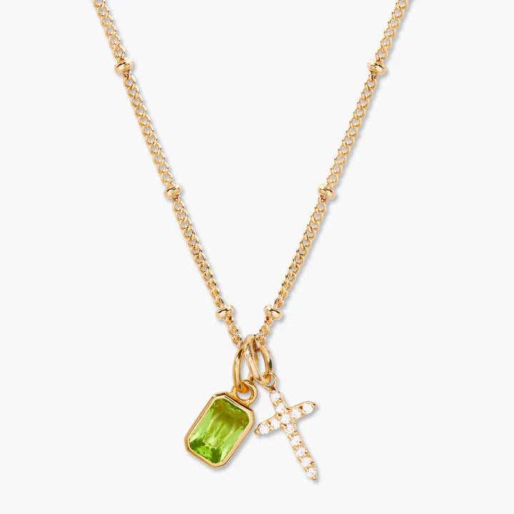 Cross Birthstone Necklace