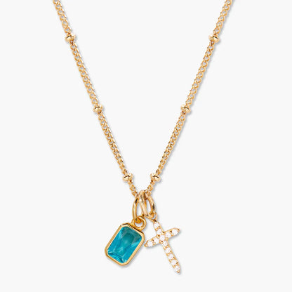 Cross Birthstone Necklace