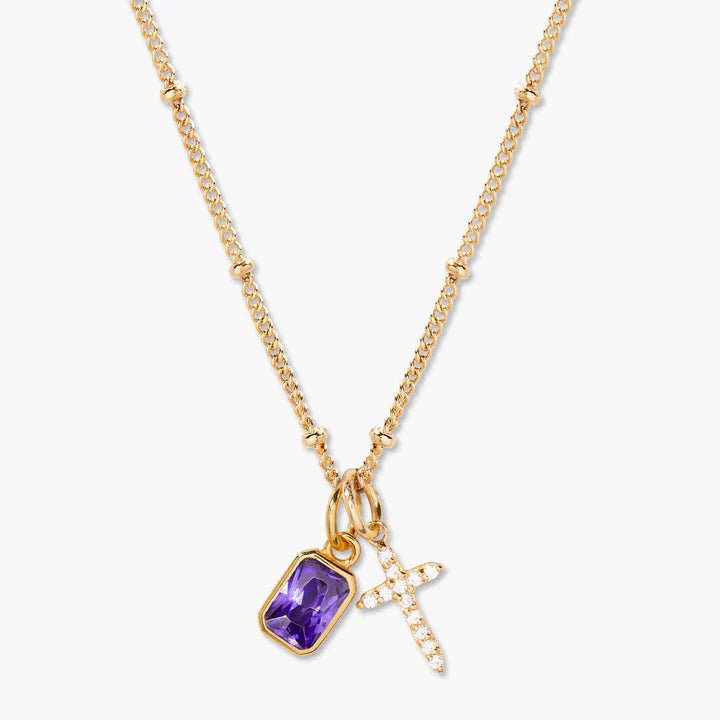 Cross Birthstone Necklace