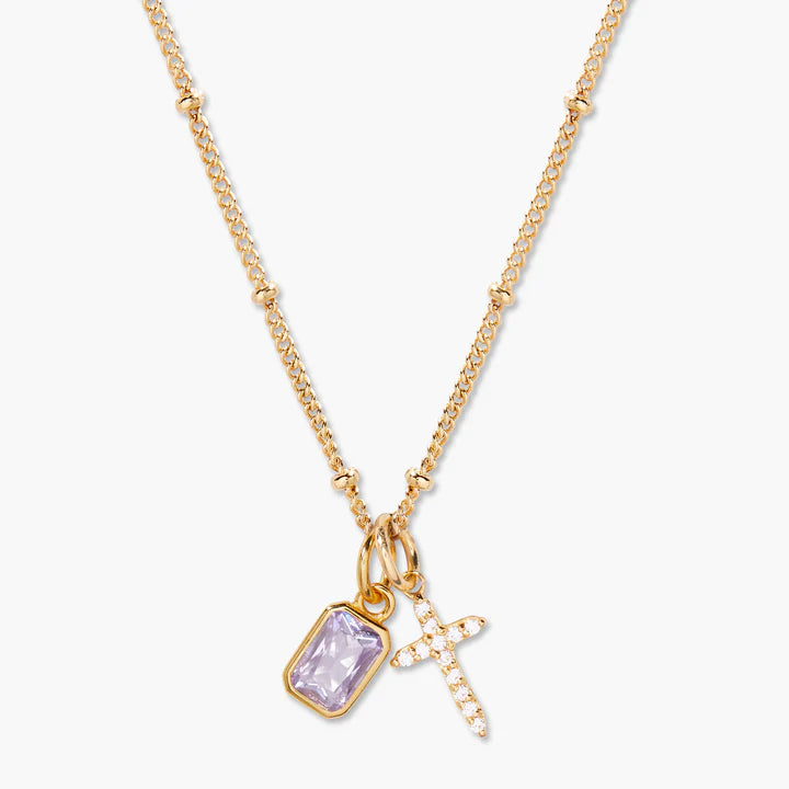 Cross Birthstone Necklace