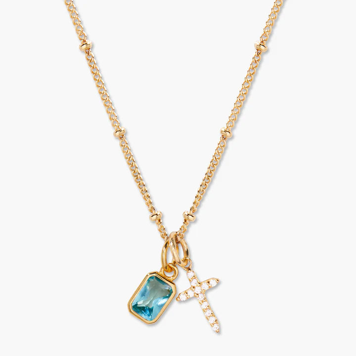 Cross Birthstone Necklace