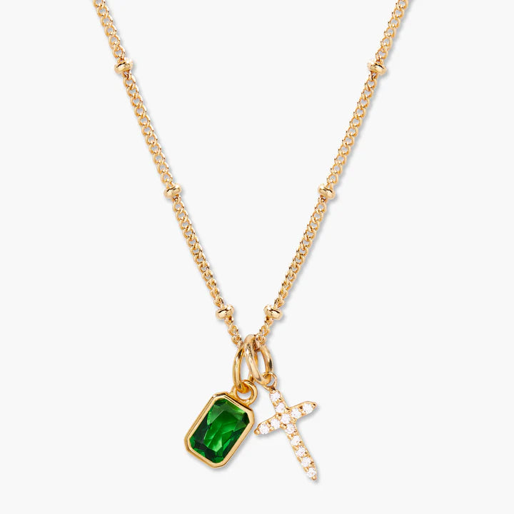 Cross Birthstone Necklace