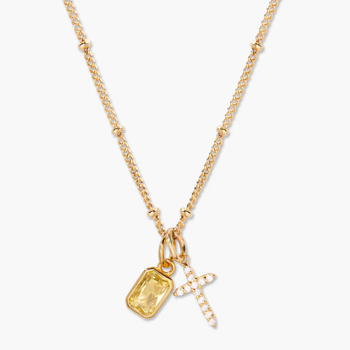 Cross Birthstone Necklace