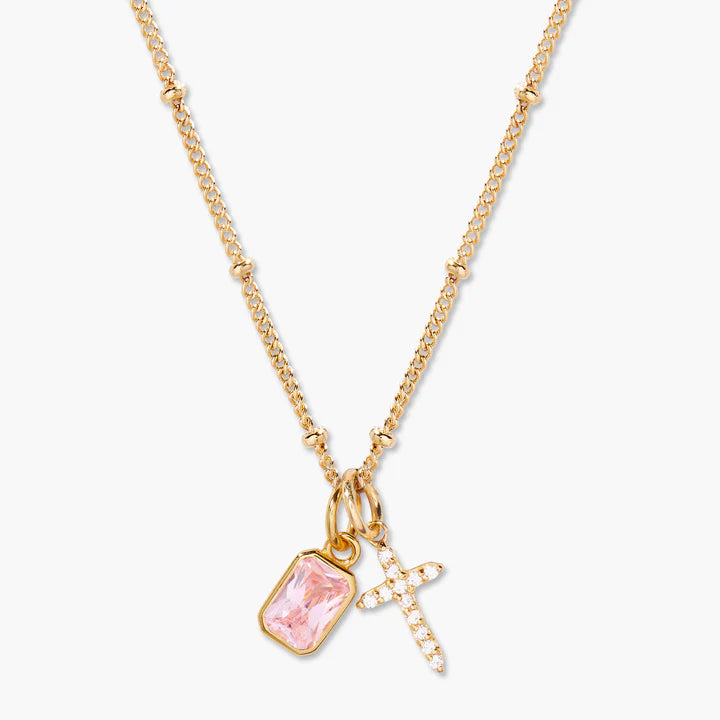Cross Birthstone Necklace