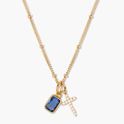 Cross Birthstone Necklace