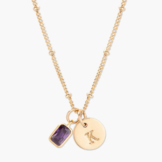 Savae Birthstone Initial Pendant