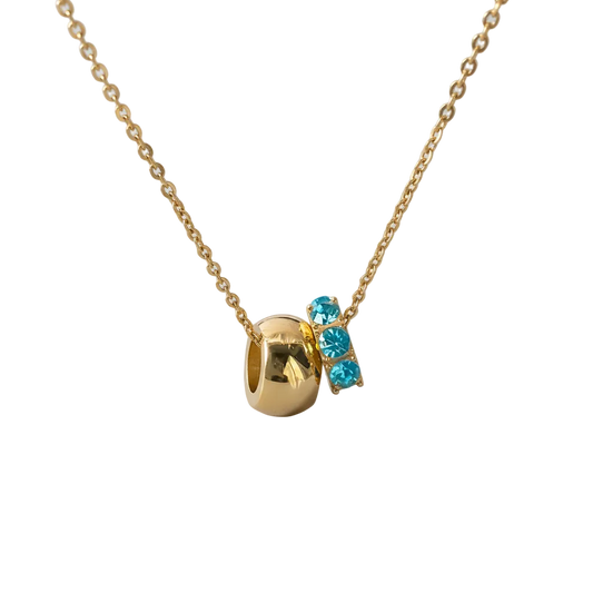 18K Gold Plated Birthstone Charm Necklace