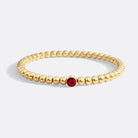 Gold Beaded Bubble Birthstone Bracelet