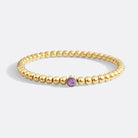 Gold Beaded Bubble Birthstone Bracelet