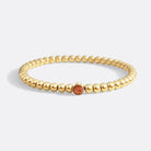 Gold Beaded Bubble Birthstone Bracelet