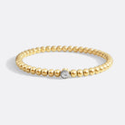Gold Beaded Bubble Birthstone Bracelet