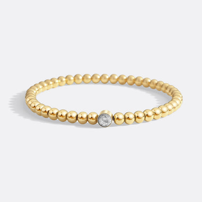 Gold Beaded Bubble Birthstone Bracelet