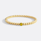Gold Beaded Bubble Birthstone Bracelet