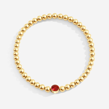 Gold Beaded Bubble Birthstone Bracelet