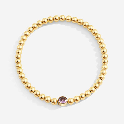 Gold Beaded Bubble Birthstone Bracelet