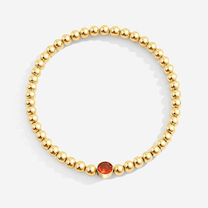 Gold Beaded Bubble Birthstone Bracelet