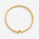 Gold Beaded Bubble Birthstone Bracelet