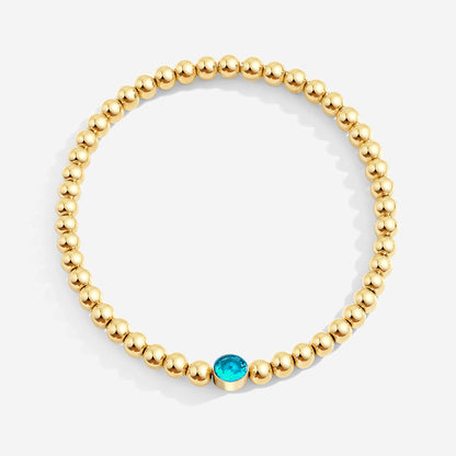 Gold Beaded Bubble Birthstone Bracelet