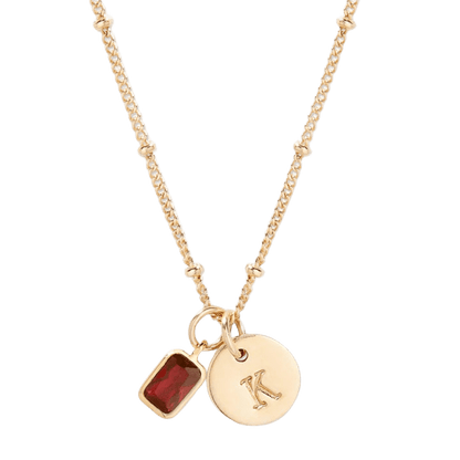 Savae Birthstone Initial Pendant