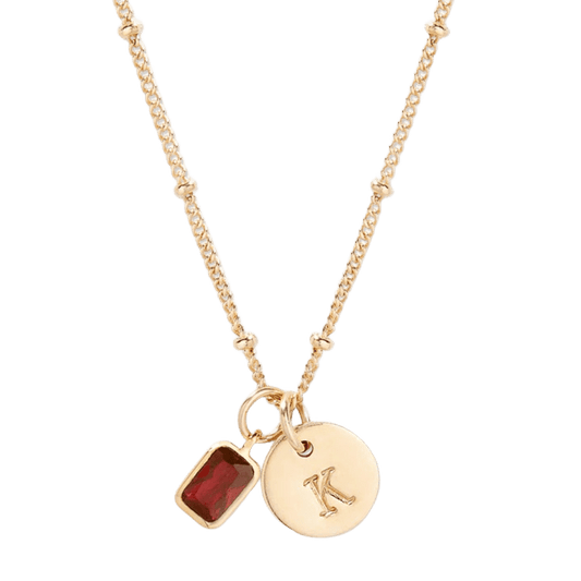 Savae Birthstone Initial Pendant
