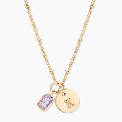 Savae Birthstone Initial Pendant