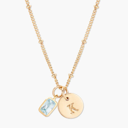 Savae Birthstone Initial Pendant