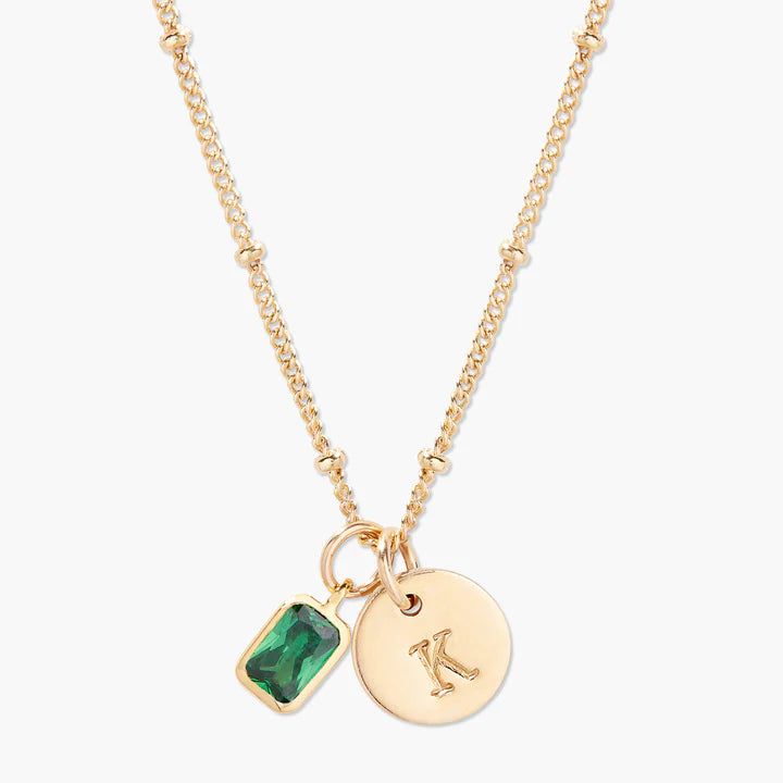 Savae Birthstone Initial Pendant