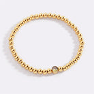 Gold Beaded Bubble Birthstone Bracelet