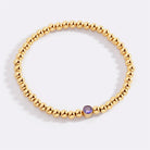 Gold Beaded Bubble Birthstone Bracelet
