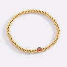 Gold Beaded Bubble Birthstone Bracelet